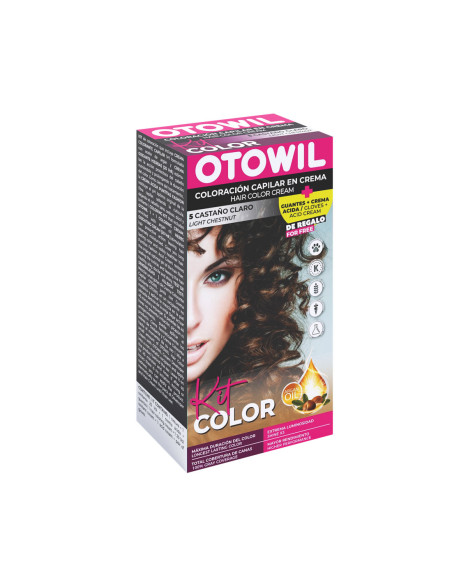 Kit Simple - Argan |5 Castaño Claro  +  Oxidante 20 Vol + Puntitas Fashion + Guantes