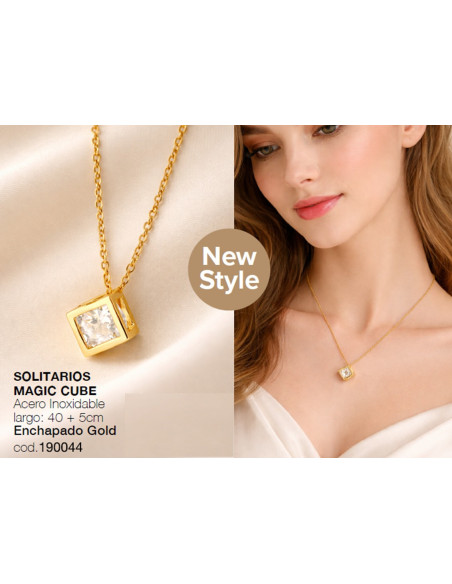 Cadena con colgante Cubo Gold