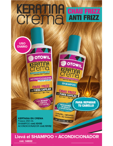 Kit keratina crema: shampoo + acondicionador