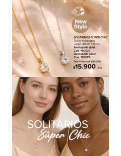 Cadena con Colgante Solitario Gold