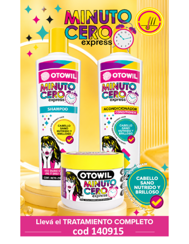 Minuto cero - Shampoo + acondicionador + Tratamiento  x250 c/u