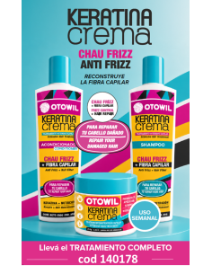 KIT Keratina en crema - Shampoo + acondicionador + tratamiento pote 250 grs