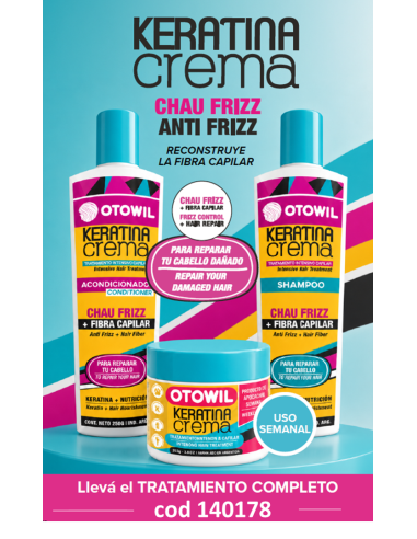 KIT Keratina en crema - Shampoo + acondicionador + tratamiento pote 250 grs