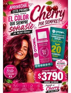 SET CHERRY Crema Colorante Capilar 5.20 Borravino Uva + Oxidante 20 Vol. Sobre x50gr c/u