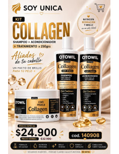 KIT Collagen Shampoo + Acondicionador + Tratamiento x 250