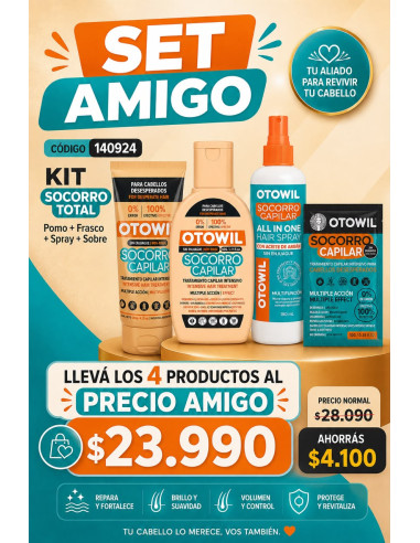 KIT Socorro Total Pomo + Frasco + Spray + Sobre
