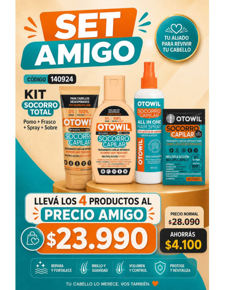 KIT Socorro Total Pomo + Frasco + Spray + Sobre