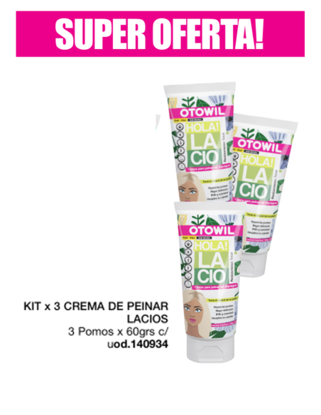 KIT x 3 Crema para Peinar Lacio 