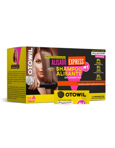 Alisado Express - Shampoo Alisante Caja x 10  Sobres x 50 grs. c/u